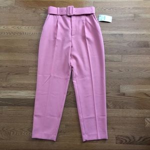 zara pink high waisted belted pants - size M